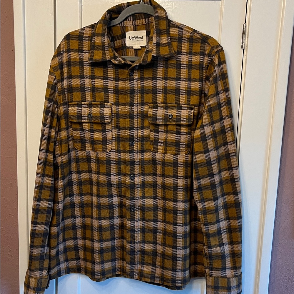 UpWest Mustard and Black Checkered men’s Flannel Shirt